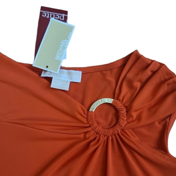 NWT Michael Kors Women's Orange Blouse, Size SP - Picture 4 of 9